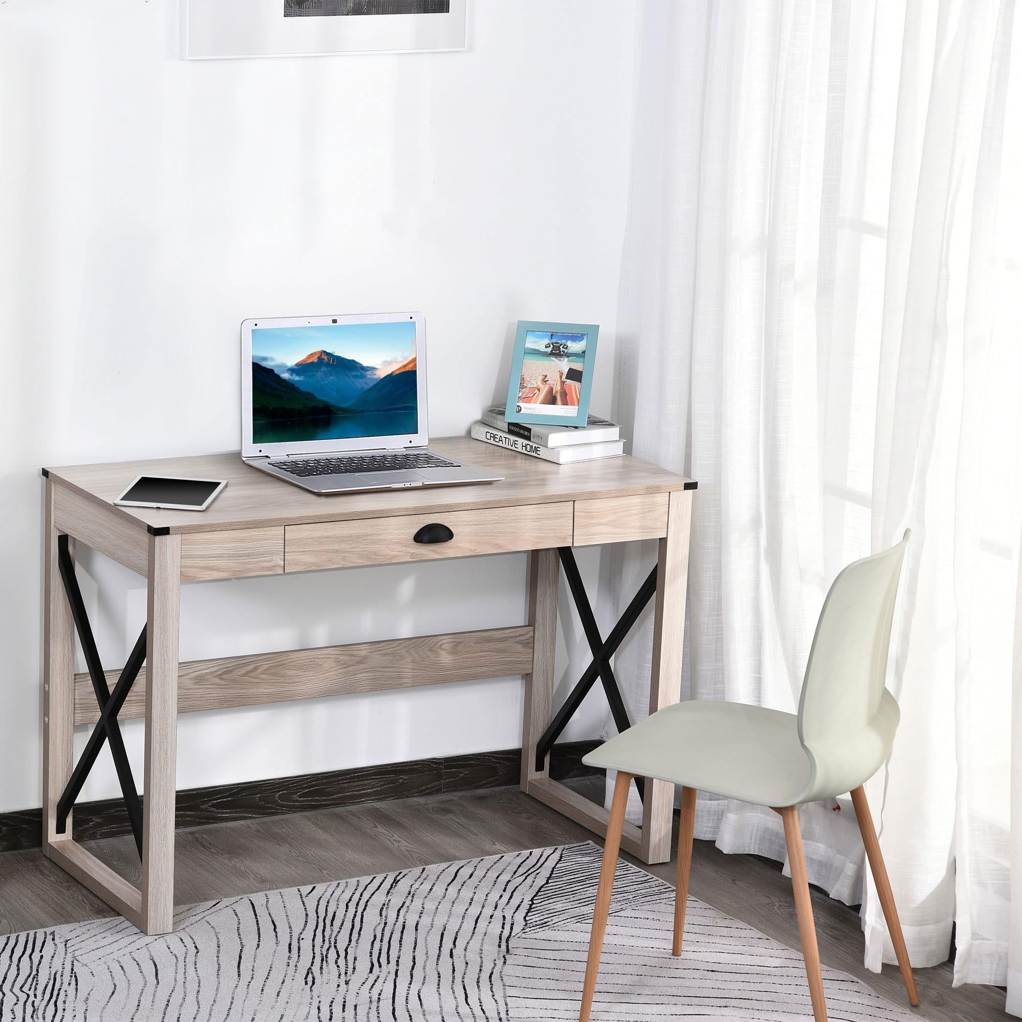 HOMCOM office desk made from particleboard - typical budget furniture sold on Aosom UK