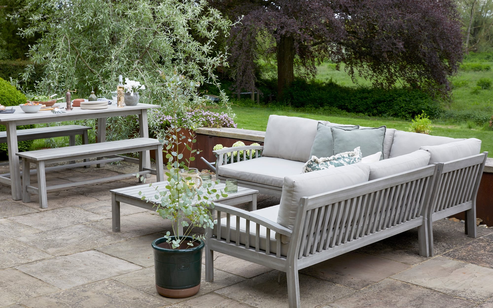 Garden furniture patio set for summer outdoor living
