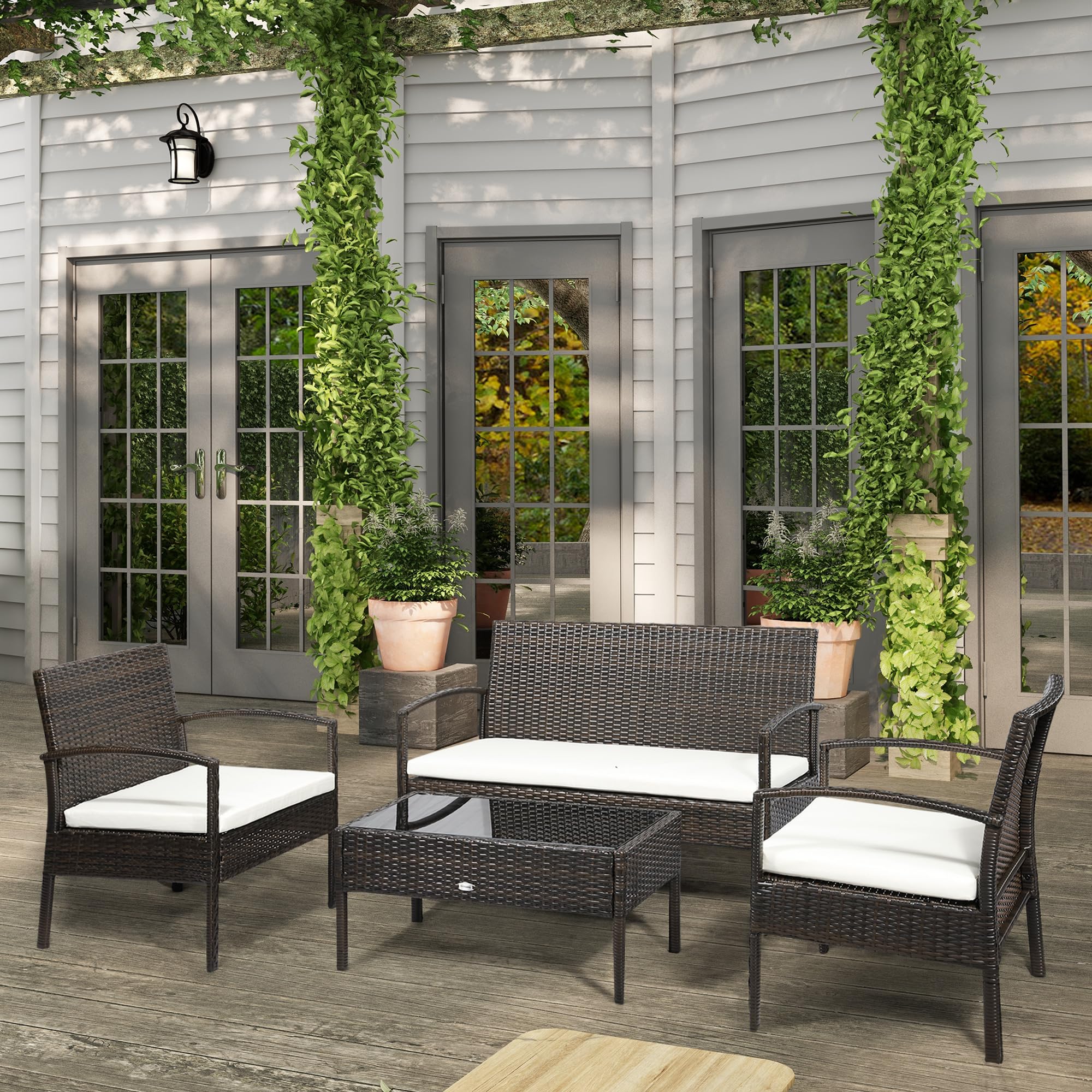 Outsunny 4-piece outdoor patio furniture set โ an example of budget seasonal furniture from Aosom