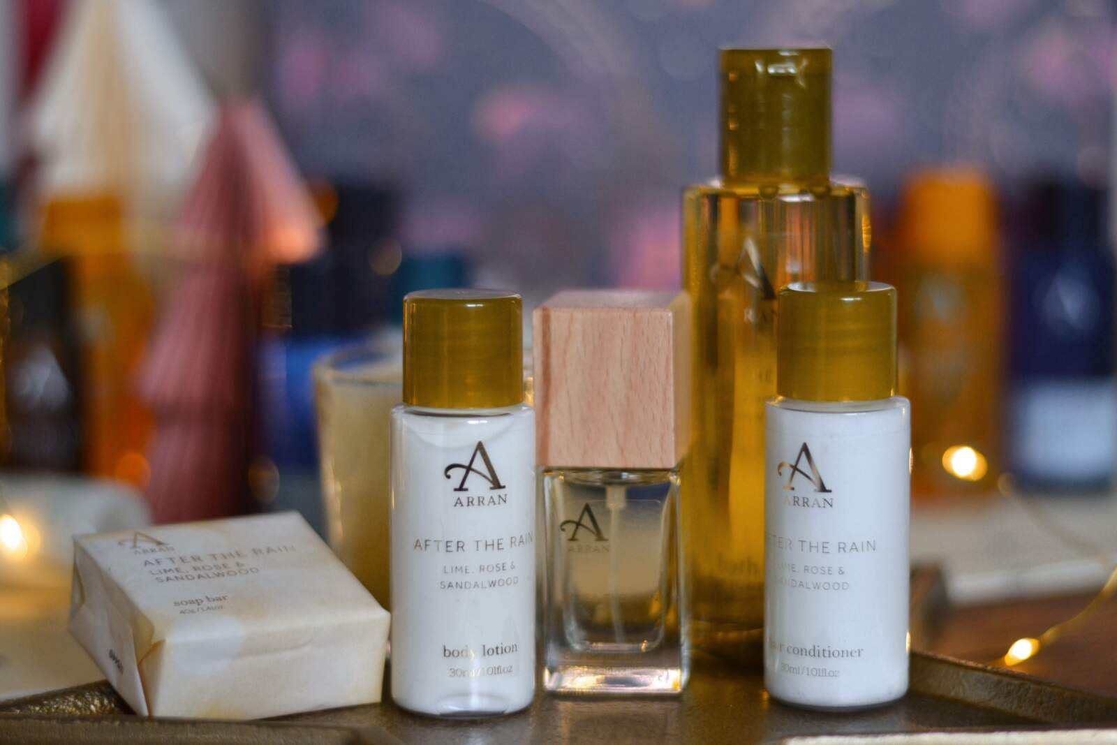 Arran Sense of Scotland fragrance collection display