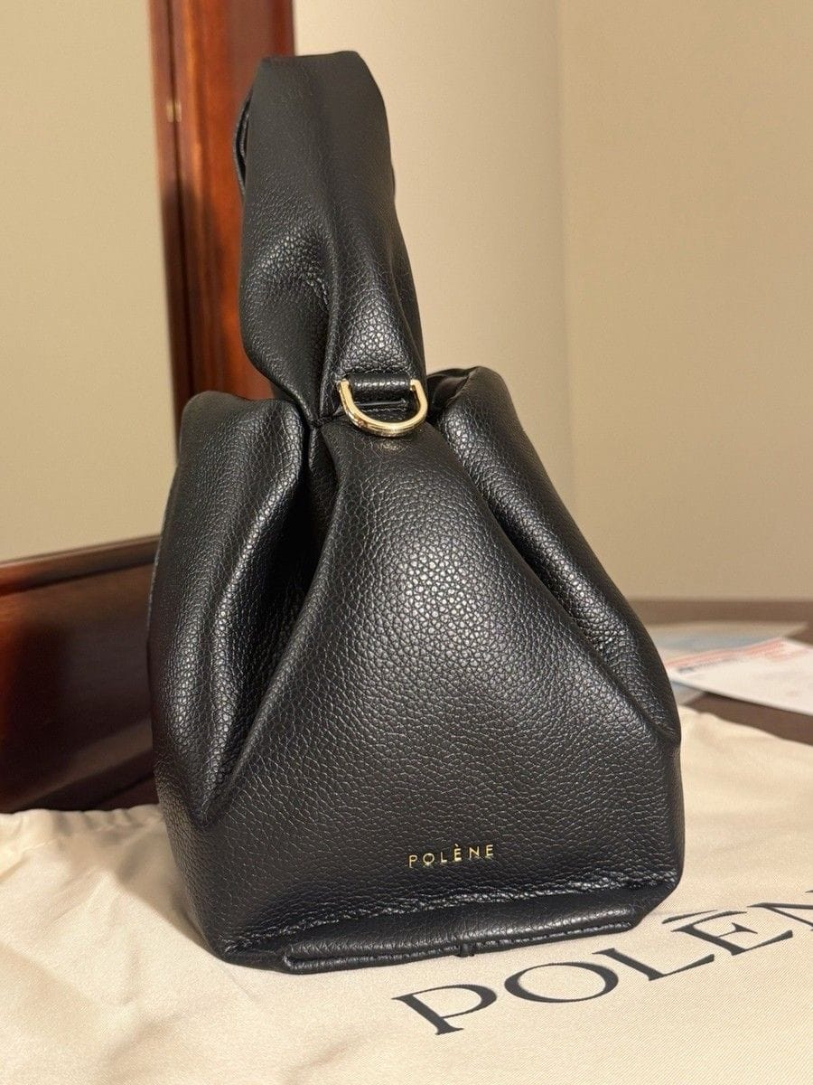 Polène Numéro Neuf Mini shoulder bag in black leather