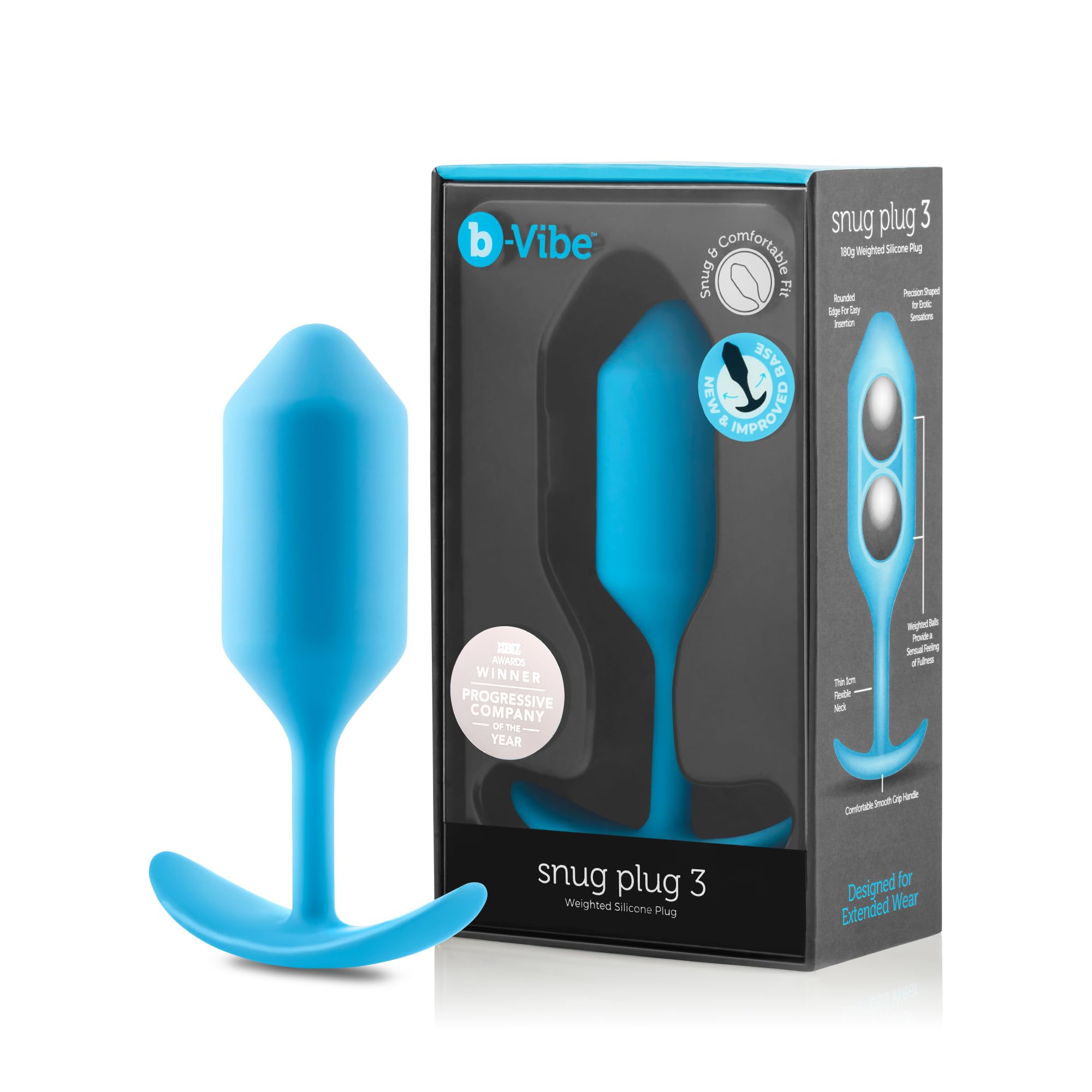 B-Vibe Snug Plug 3 weighted silicone butt plug product image