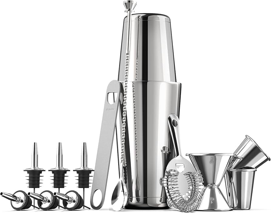Expert Cocktail Shaker Home Bar Set with Jigger and Tools