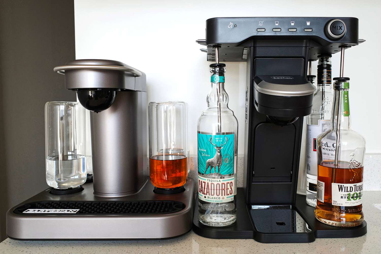 Bartesian vs Bev cocktail machines comparison side by side on counter