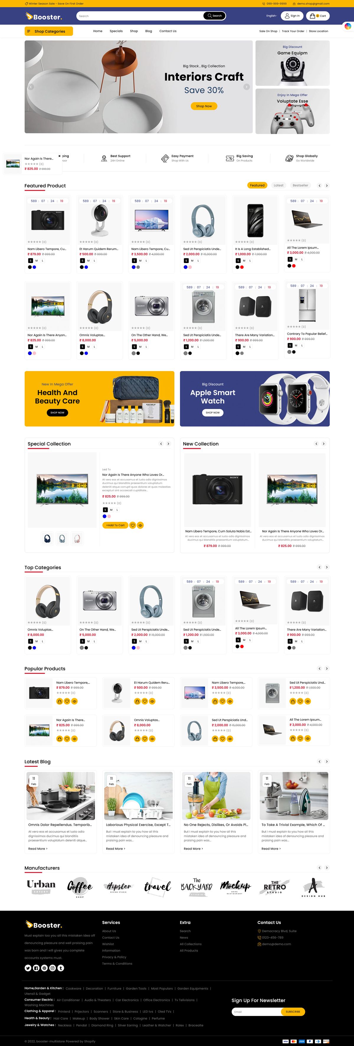 Booster Theme Shopify interface screenshot