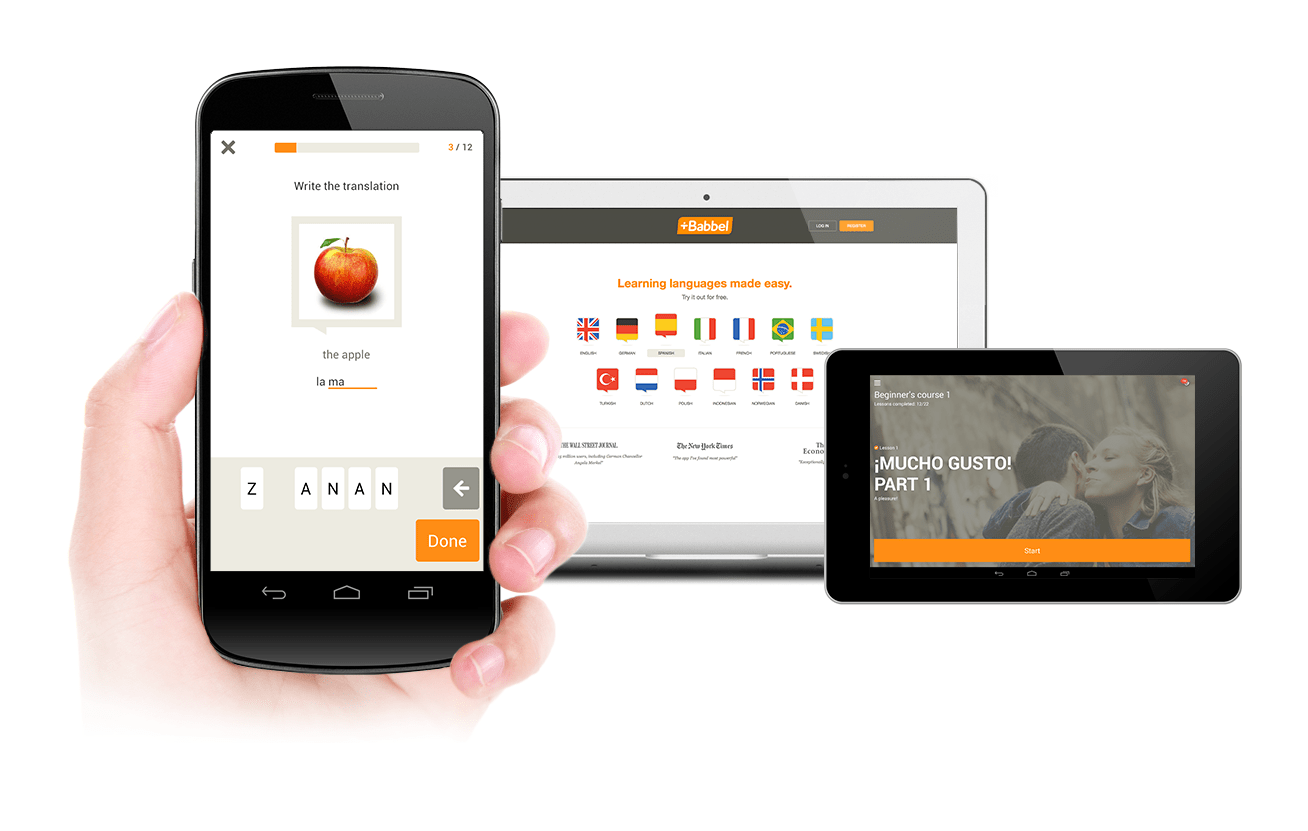 Babbel mobile app screenshot illustrating lesson interface