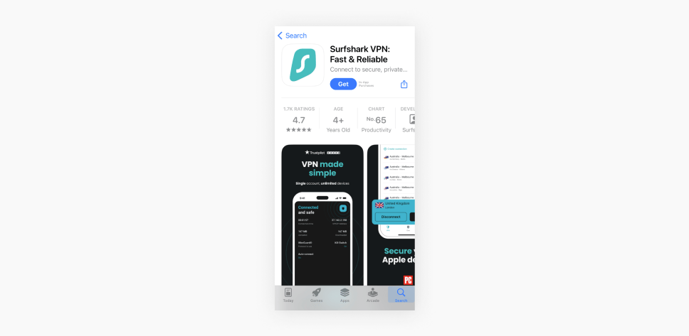Surfshark VPN interface and dashboard overview