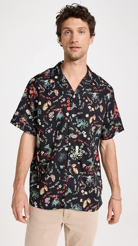 PS Paul Smith men's casual fit shirt with subtle quirky print design, ideal for creative professionals