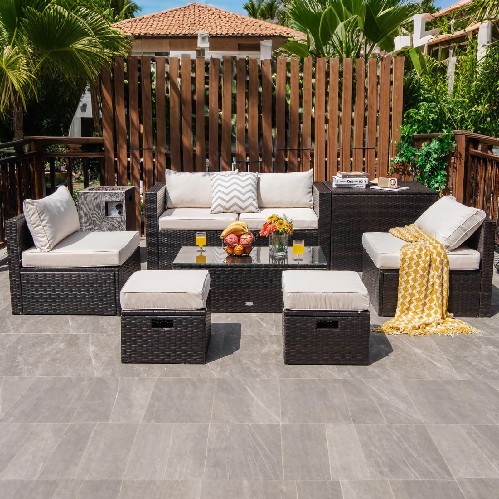 Costway outdoor patio furniture set displayed on Amazon