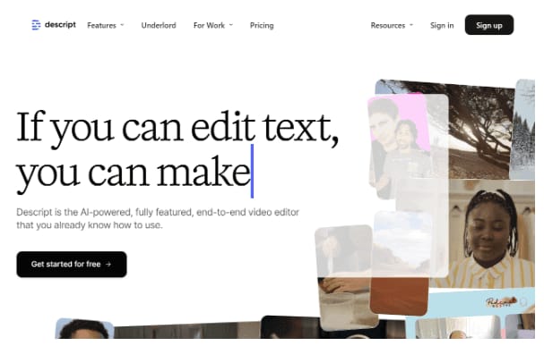 Descript review showing audio and video editing capabilities