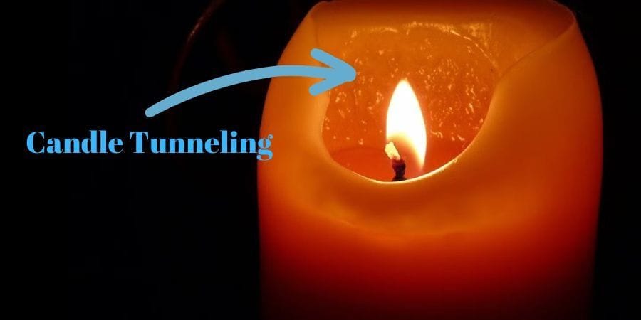 Infographic explaining candle tunneling causes and how to fix it