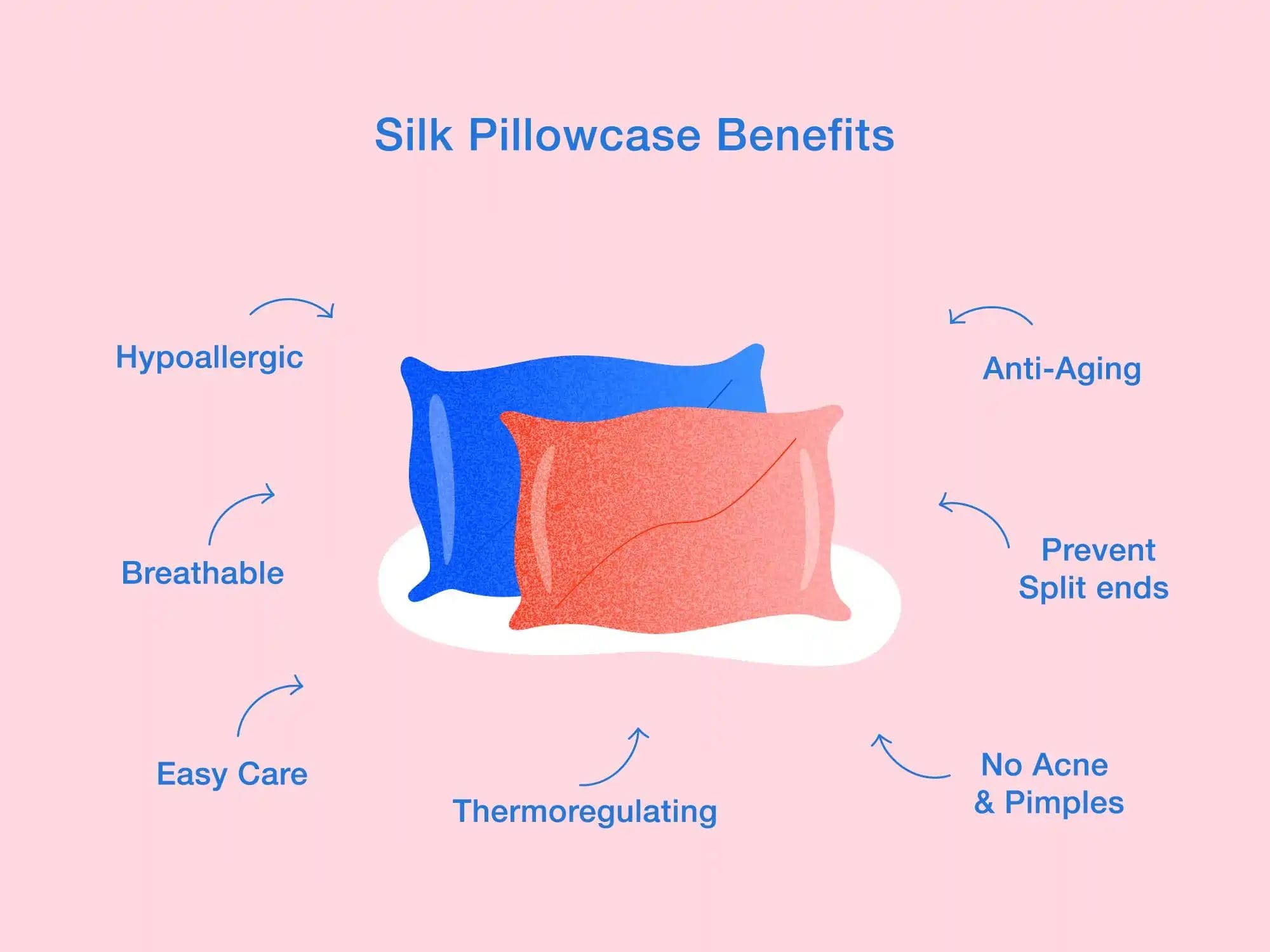 Benefits of silk pillowcase for skin and hair during beauty sleep