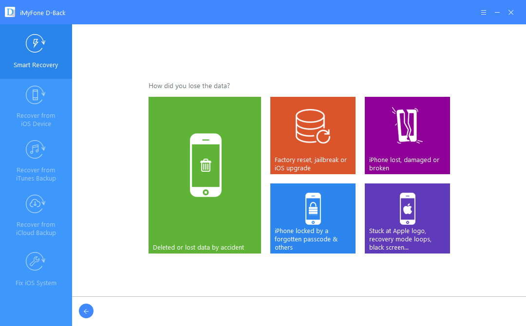 iMyFone D-Back iPhone data recovery software interface screenshot from TechRadar