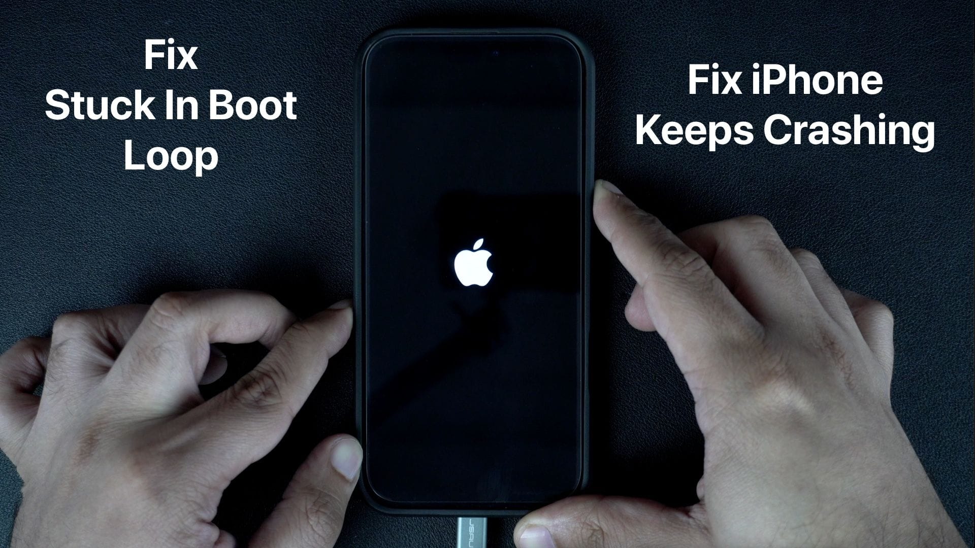 iPhone stuck in boot loop on Apple logo - common iOS issue requiring system repair