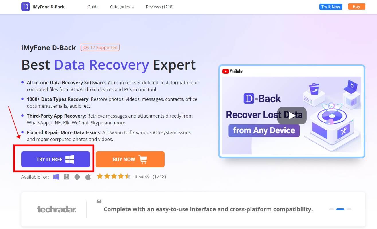 iMyFone D-Back data recovery software scanning for deleted files on an iPhone