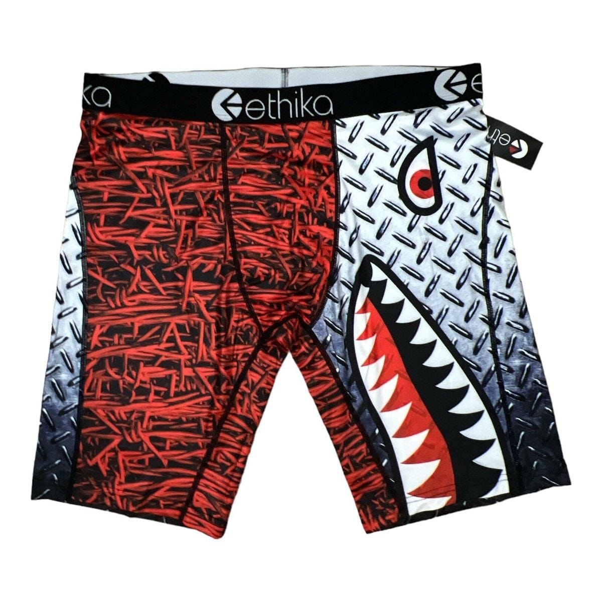Ethika Men's Staple Fit Boxer Briefs showcasing the signature long-leg design and bold graphics