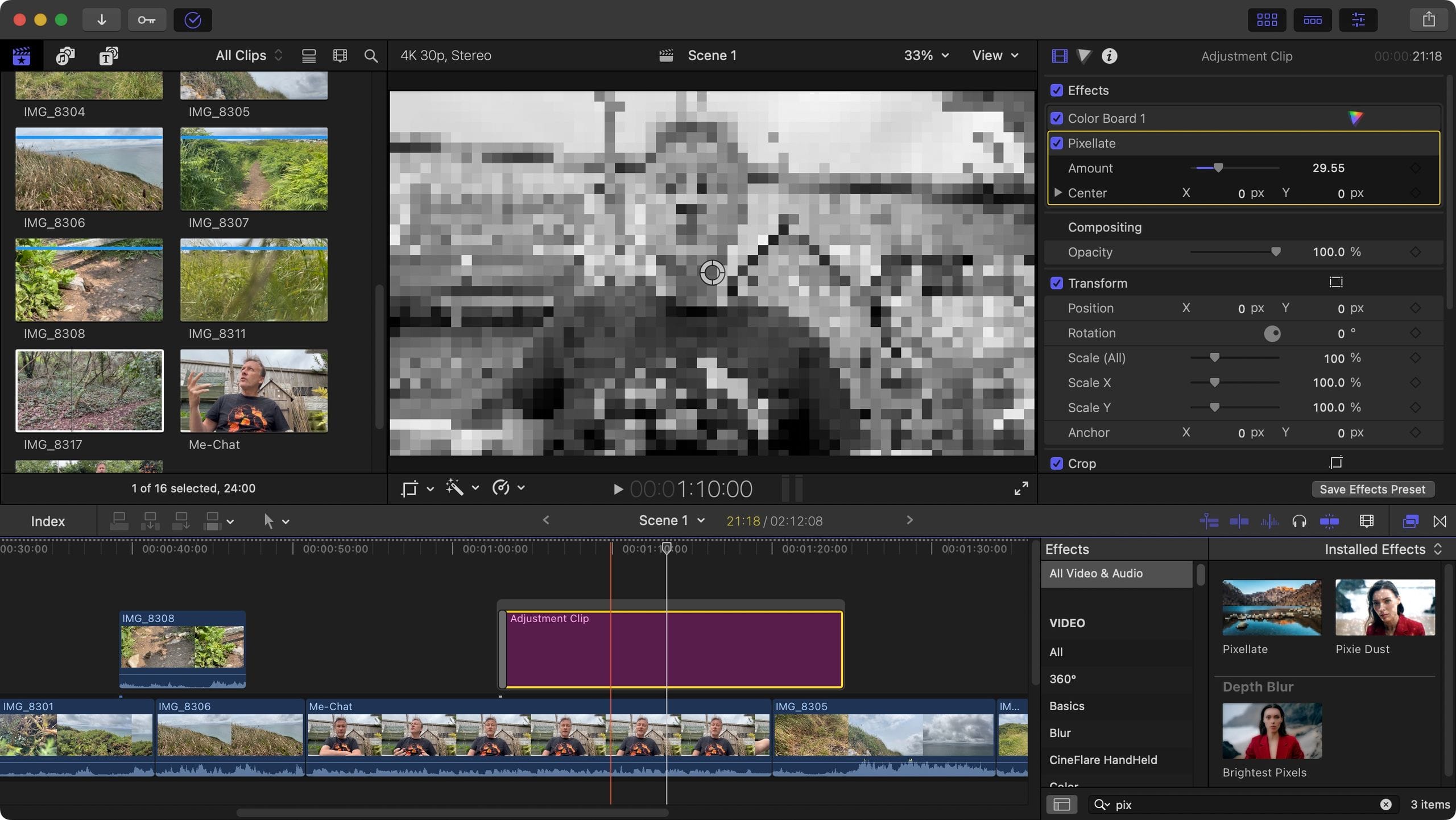 Apple Final Cut Pro professional video editing interface on macOS