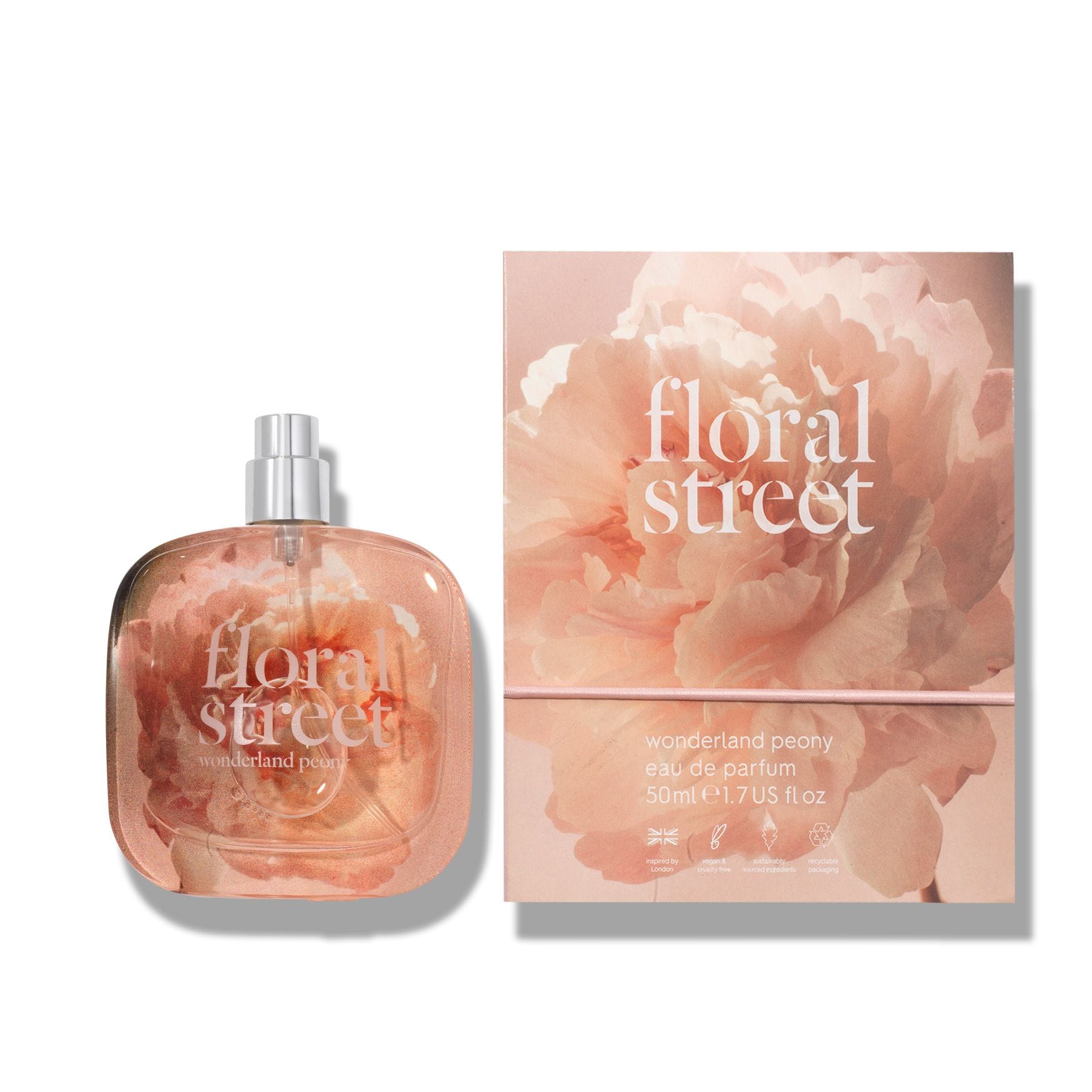 Floral Street Wonderland Peony Eau de Parfum bottle and packaging from Space NK
