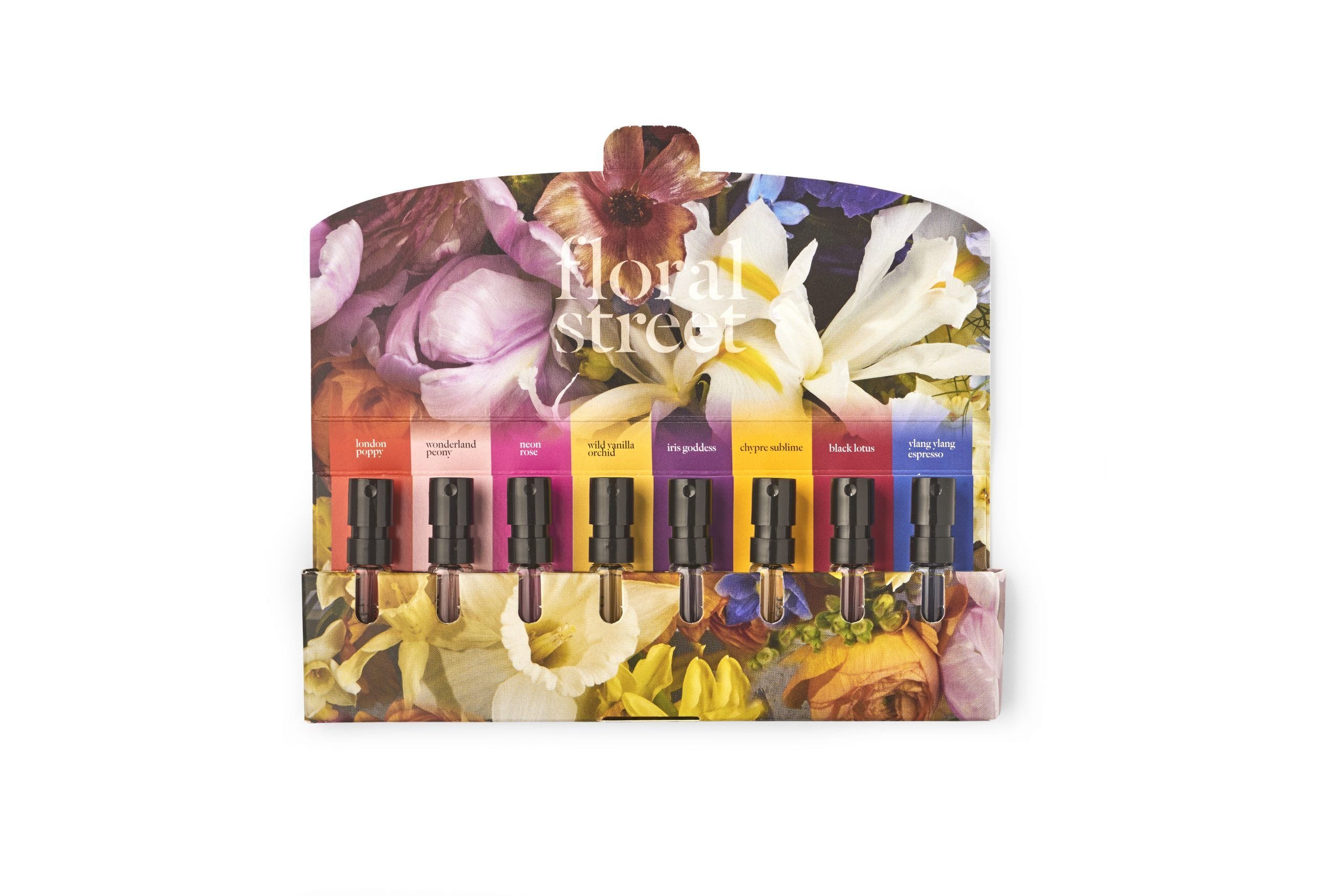 Floral Street discovery set with fragrance sample vials displayed elegantly