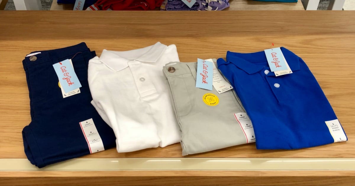Cat and Jack school uniform polos at Target