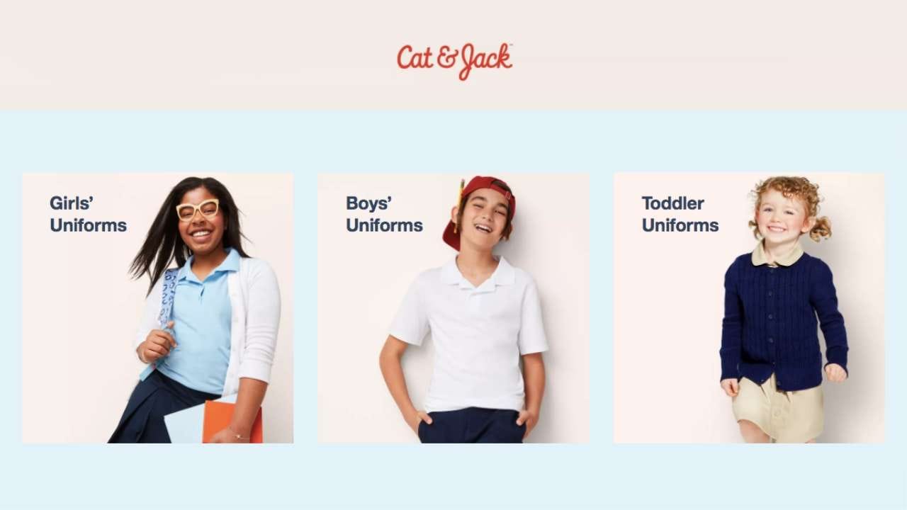 Cat and Jack school uniform deals at Target store