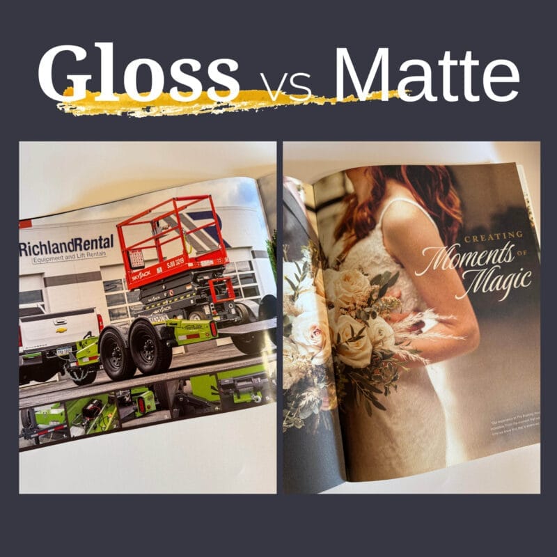 Gloss vs Matte paper finish comparison for professional printing projects