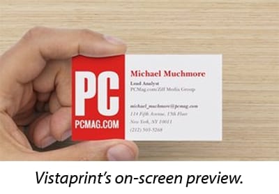 Vistaprint business card printing review from PCMag