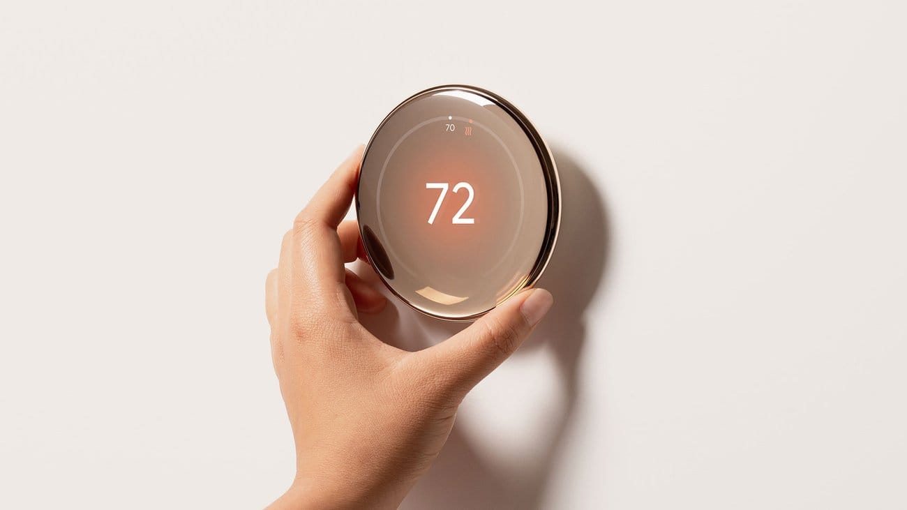 Google Nest Learning Thermostat 4th generation sleek design on wall