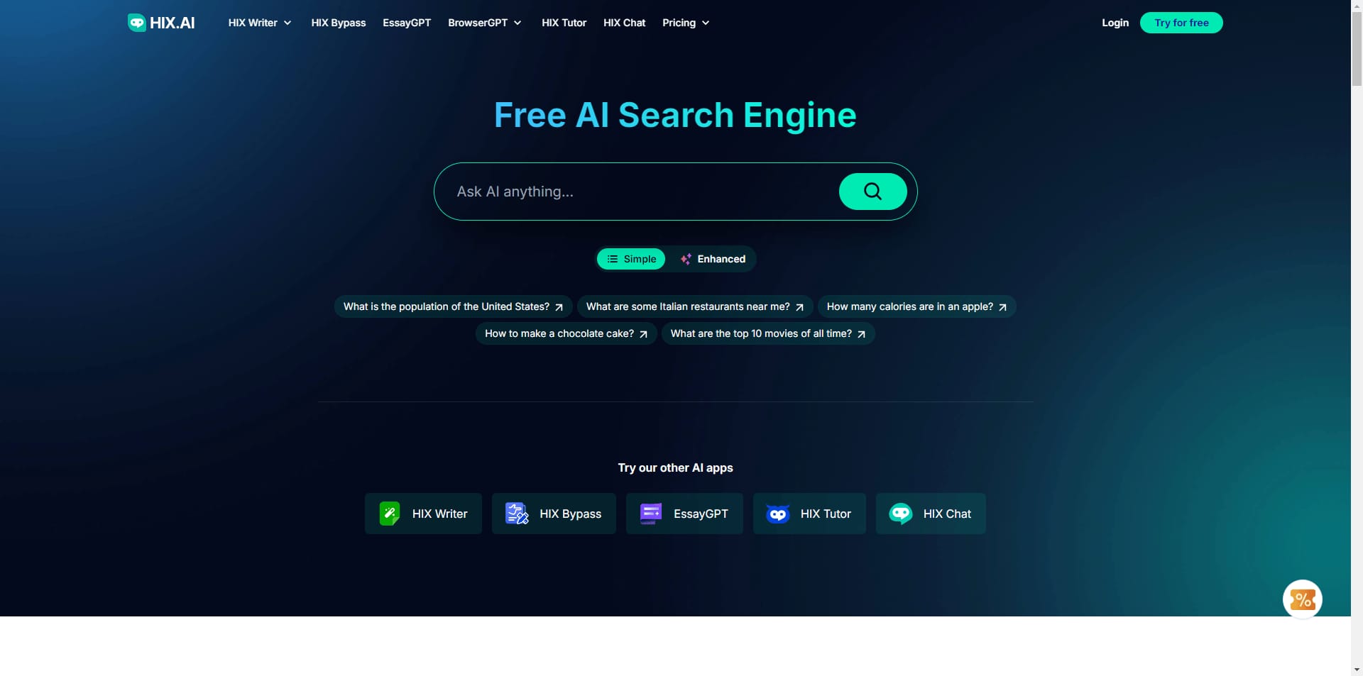HIX AI writing tool interface and dashboard overview