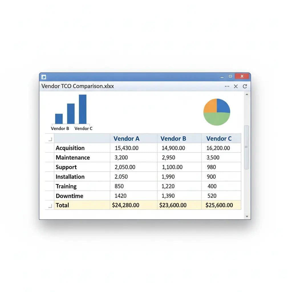 Total Cost of Ownership concept illustration for AI software tools
