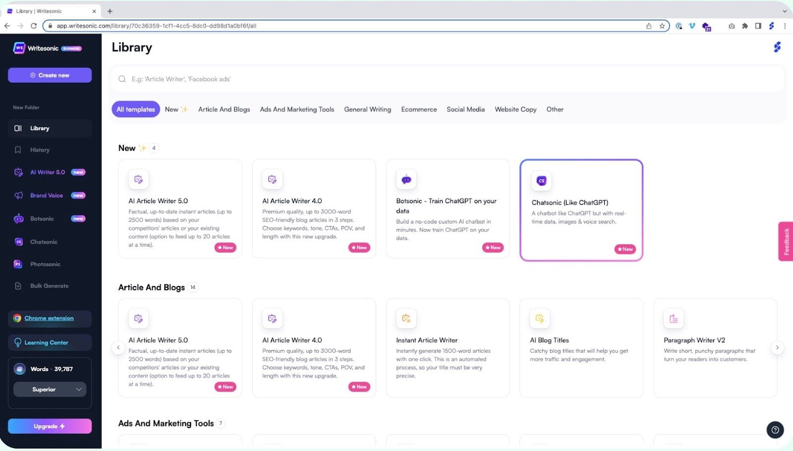 Jasper AI content intelligence platform interface and dashboard