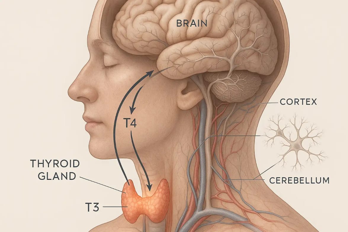 Thyroid gland health and iodine supplementation illustration