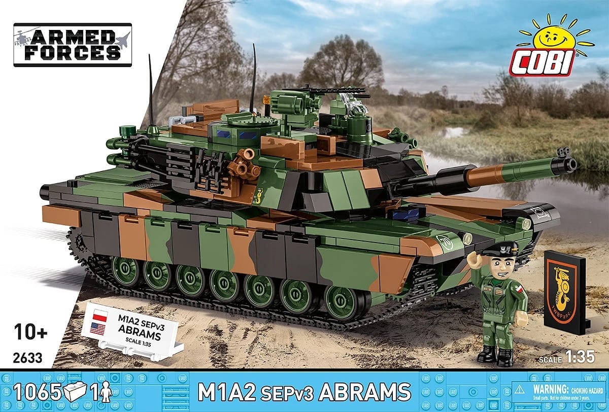 Cobi M1A2 Abrams tank building set with printed parts