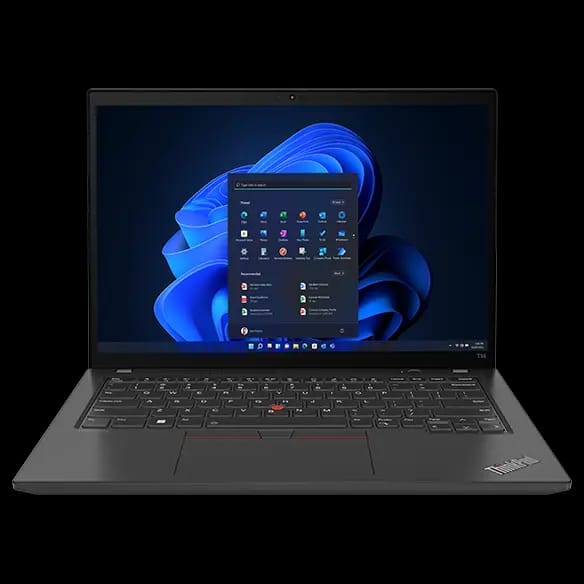 Lenovo ThinkPad T14 Gen 4 business laptop with signature black chassis and TrackPoint