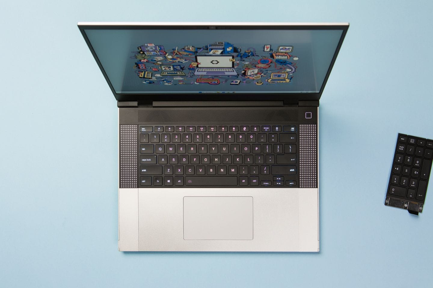 Framework Laptop 16 showing its modular expansion card system and user-repairable design