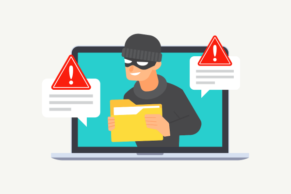 Data breach security warning illustration