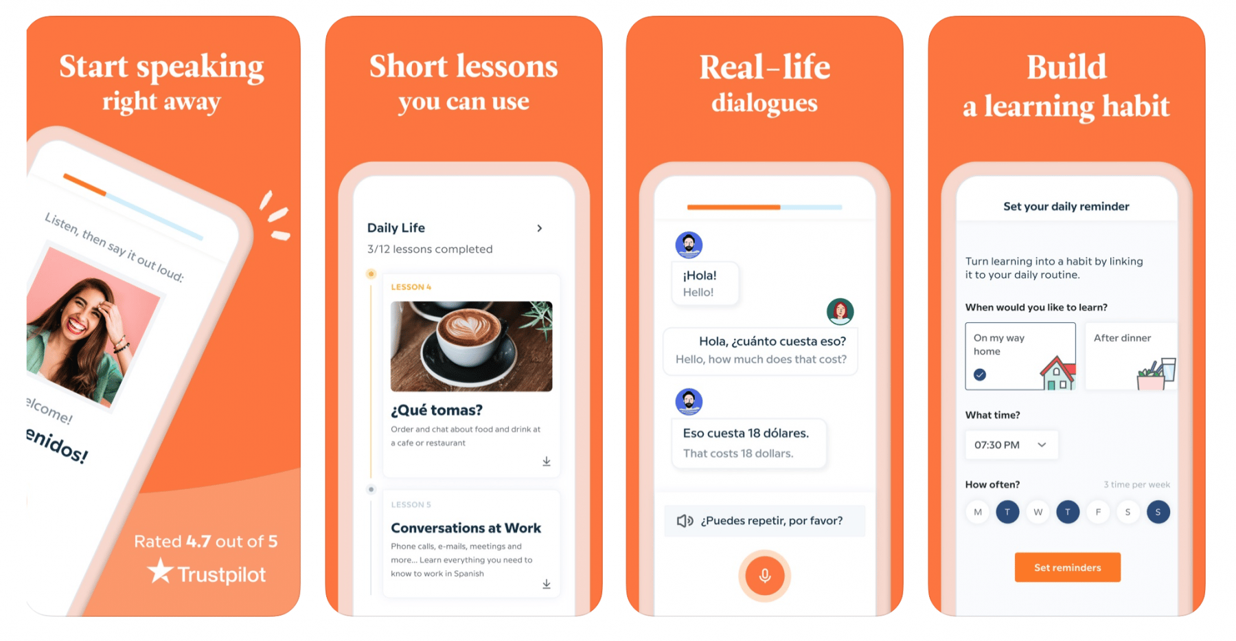 Babbel language learning app review and interface