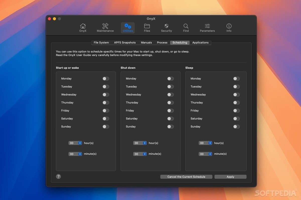 OnyX Mac maintenance utility interface screenshot