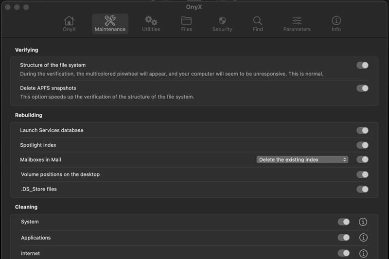 OnyX macOS free tool for maintaining and tweaking macOS