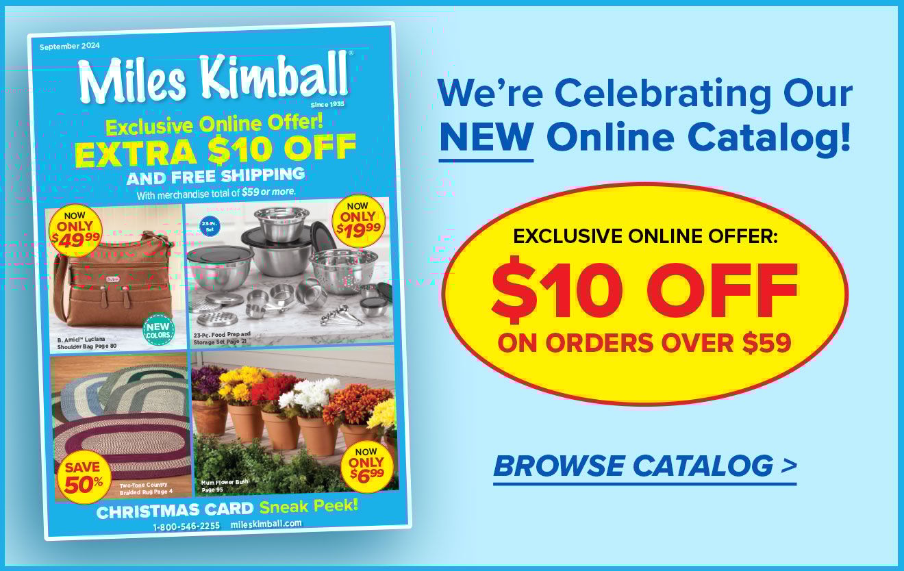 Miles Kimball online catalog showcasing personalized gifts and home goods
