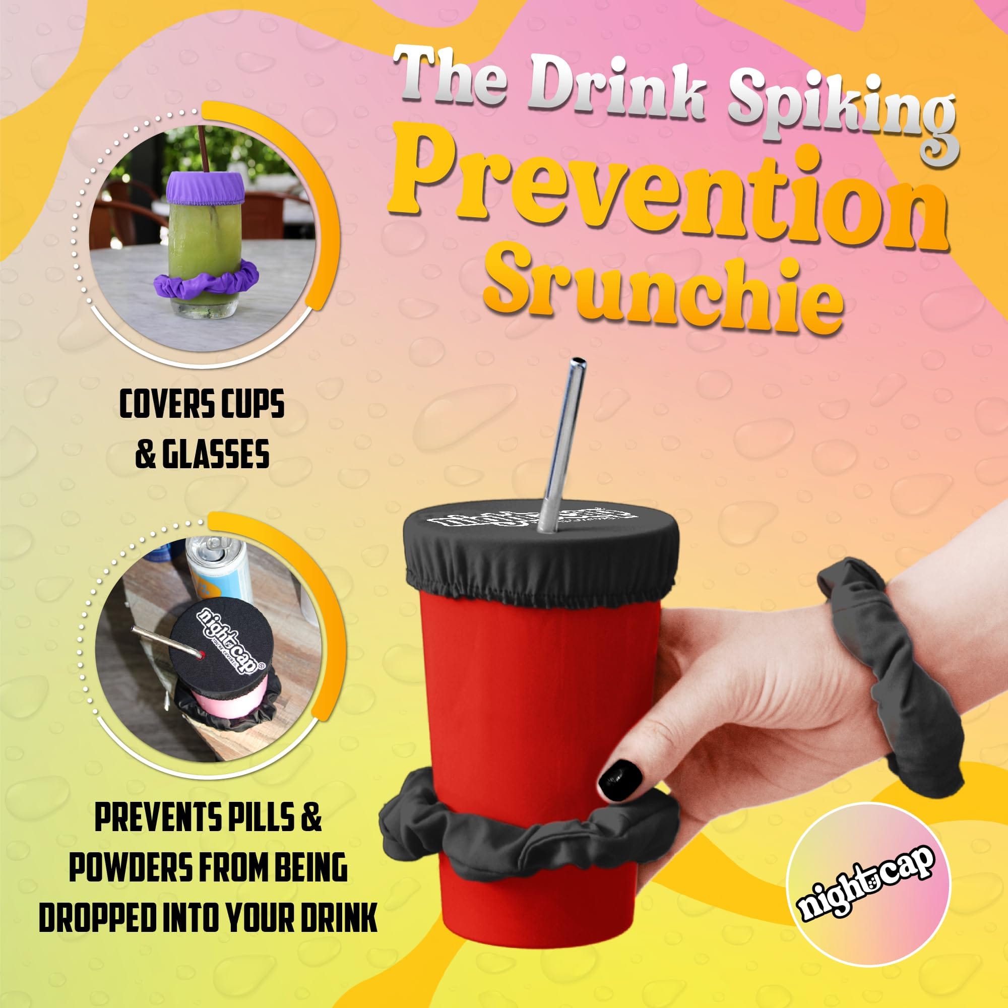 NightCap Original Drink Cover Scrunchie product display