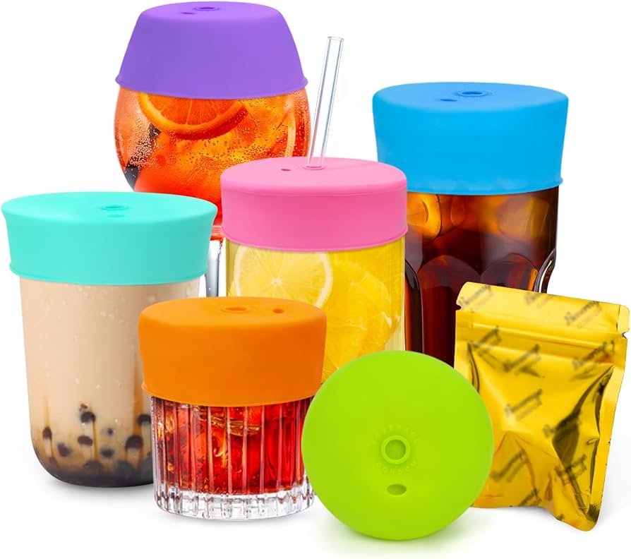 Silicone drink protection cover showing airtight seal capability
