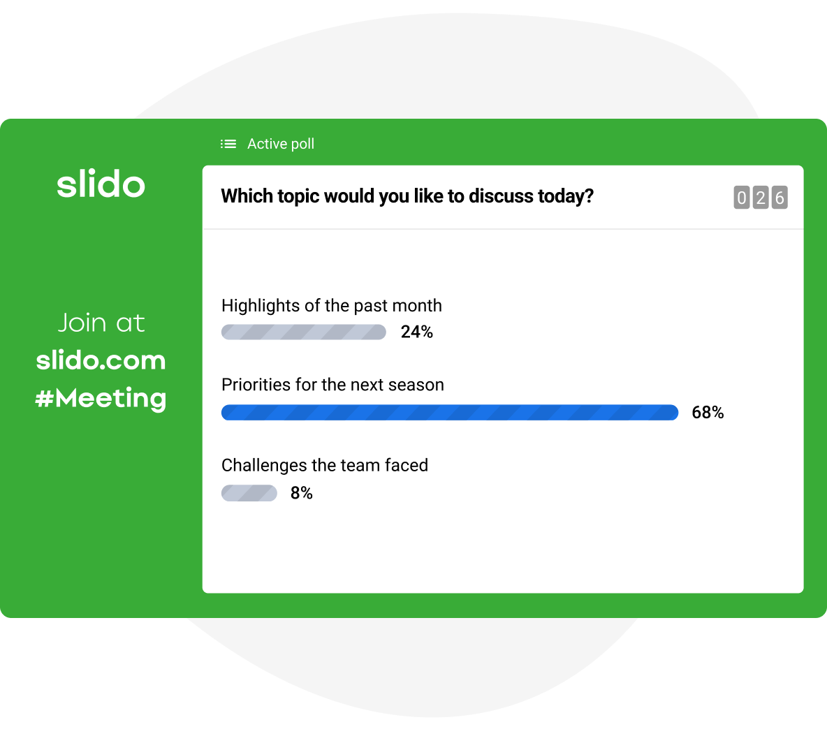 Slido live polling and meeting engagement tool interface