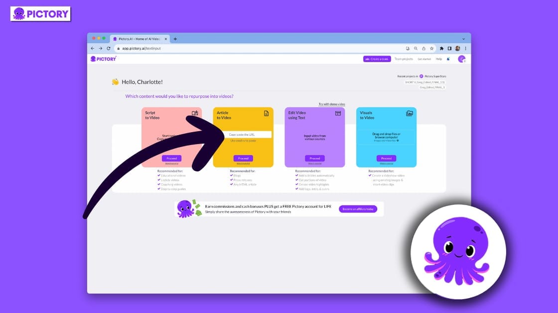 Pictory AI professional video creation platform interface