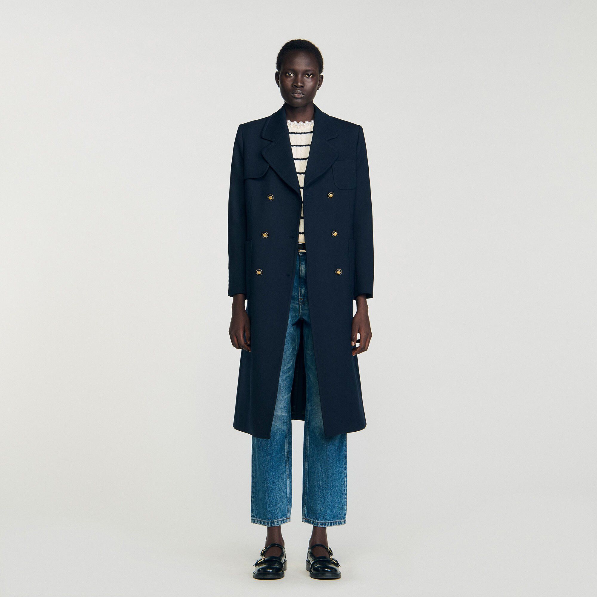 Sandro Paris women's coats collection featuring sophisticated outerwear
