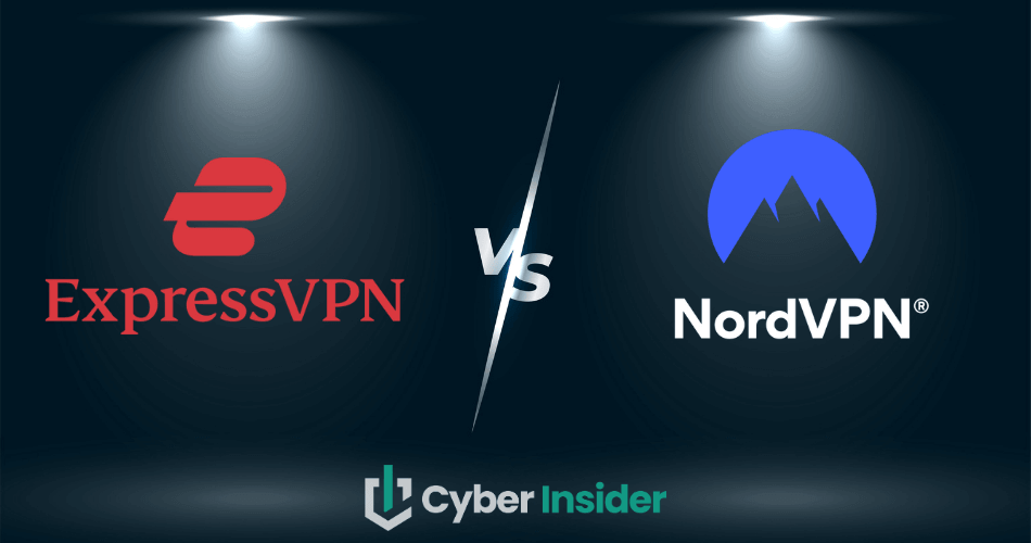 NordVPN vs ExpressVPN feature comparison from CyberInsider showing detailed side-by-side analysis