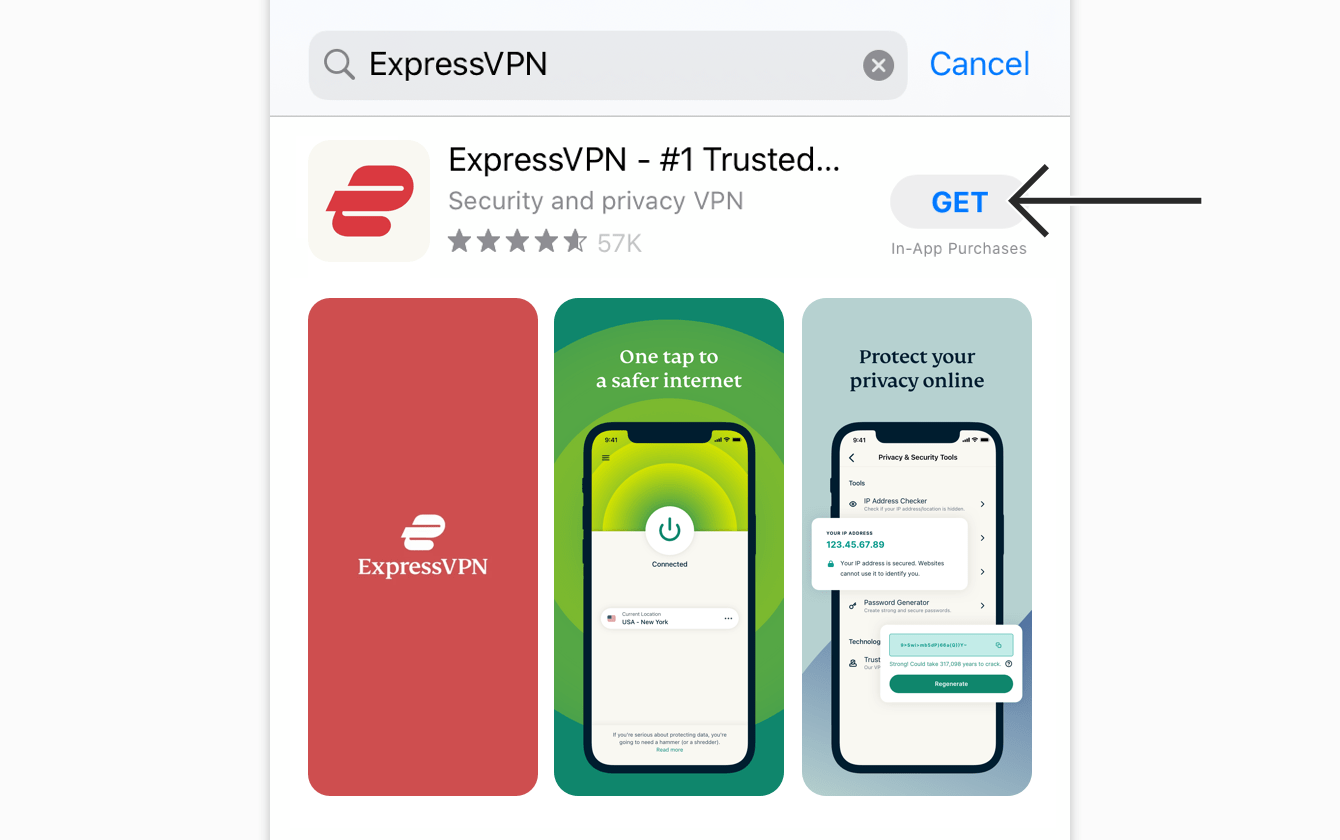 ExpressVPN app download and installation interface showing cross-platform support