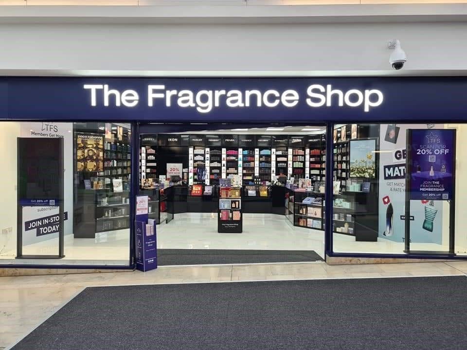 The Fragrance Shop store front in a UK shopping centre