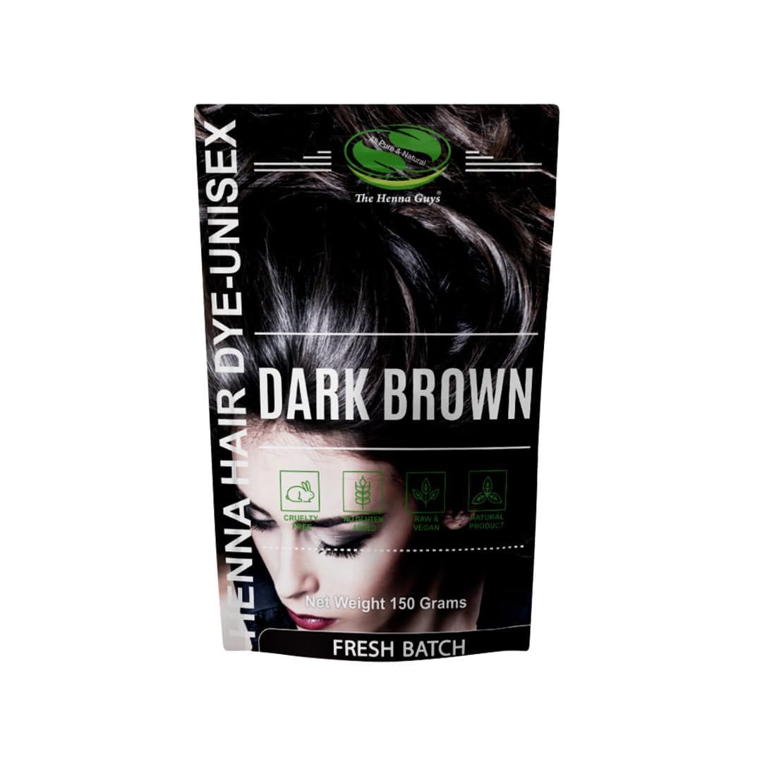 The Henna Guys Dark Brown Henna Hair and Beard Color product package