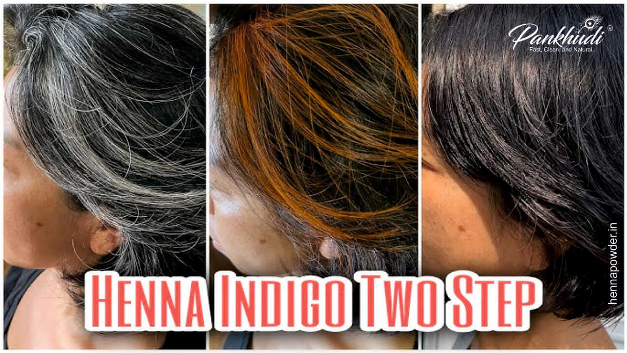 Henna for gray hair coverage showing natural and effective results
